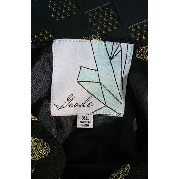 Modcloth Geode Black‎ and Gold polka dot Strapless Dress Size XL - Picture 4 of 8